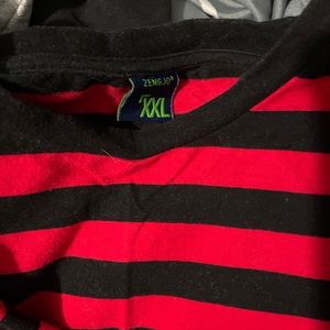 Red & Black Striped Tee